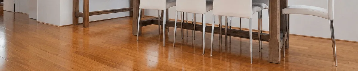 Professionally installed and refinished bamboo flooring in a residential home, showcasing smooth finish and natural wood tones in Omaha, NE