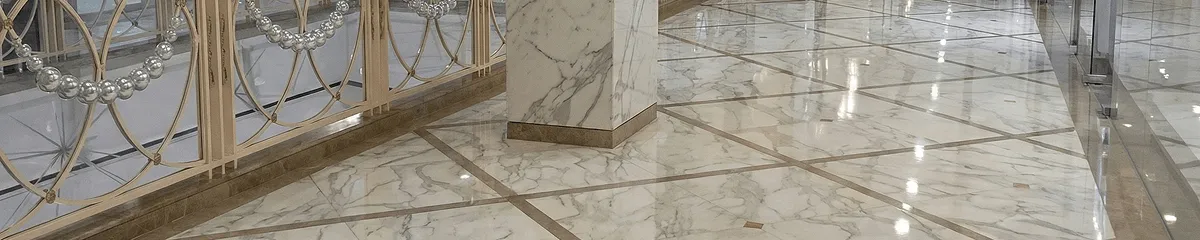 Beautiful marble floor professionally installed in Omaha, NE