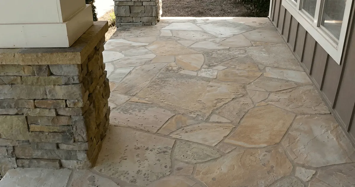 House entrance with professionally installed stone flooring in Omaha NE